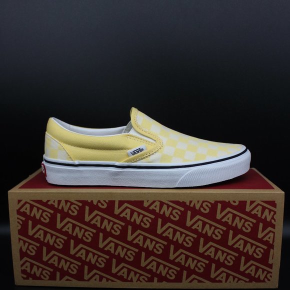Vans Shoes - VANS 1345 Golden Haze True White Checkerboard Slip-On Women